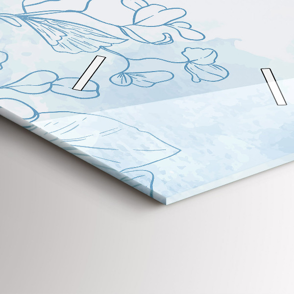 Reloj de vidrio vertical Dibujo de planta - espejomat.es