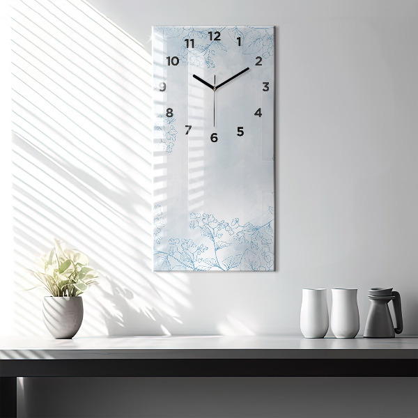 Reloj de vidrio vertical Dibujo de planta - espejomat.es