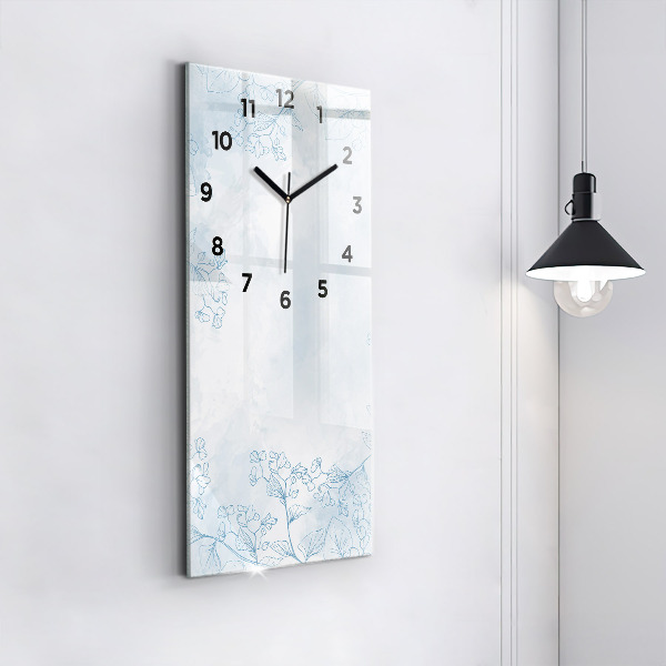 Reloj de vidrio vertical Dibujo de planta - espejomat.es