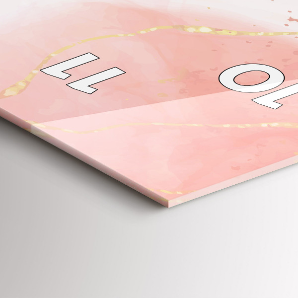 Reloj de vidrio vertical Mármol rosa - espejomat.es