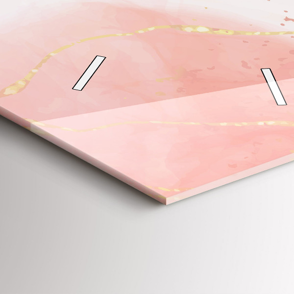 Reloj de vidrio vertical Mármol rosa - espejomat.es