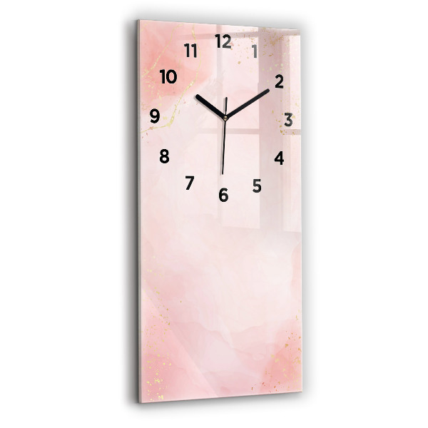 Reloj de vidrio vertical Mármol rosa - espejomat.es