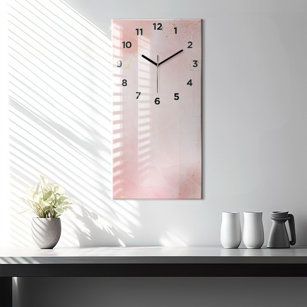 Reloj de vidrio vertical Mármol rosa - espejomat.es