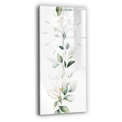 Reloj de vidrio vertical Hojas abstractas - espejomat.es