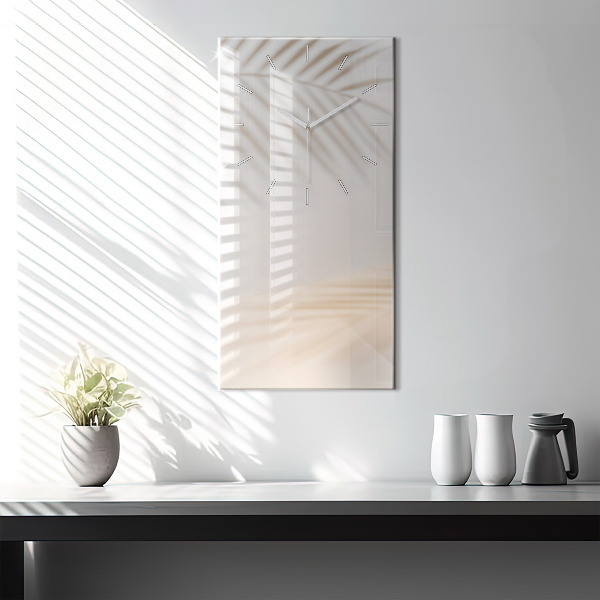 Reloj de vidrio vertical Abstracción en crema - espejomat.es