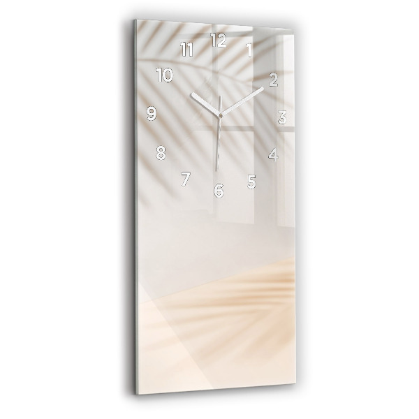 Reloj de vidrio vertical Abstracción en crema - espejomat.es