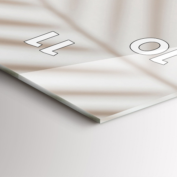 Reloj de vidrio vertical Abstracción en crema - espejomat.es