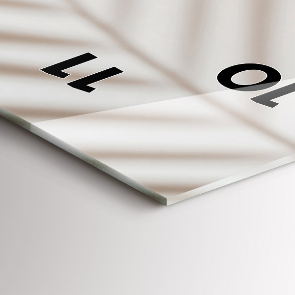 Reloj de vidrio vertical Abstracción en crema - espejomat.es