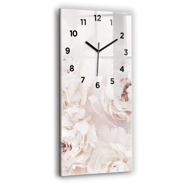 Reloj de cristal vertical Flores de peonía - espejomat.es