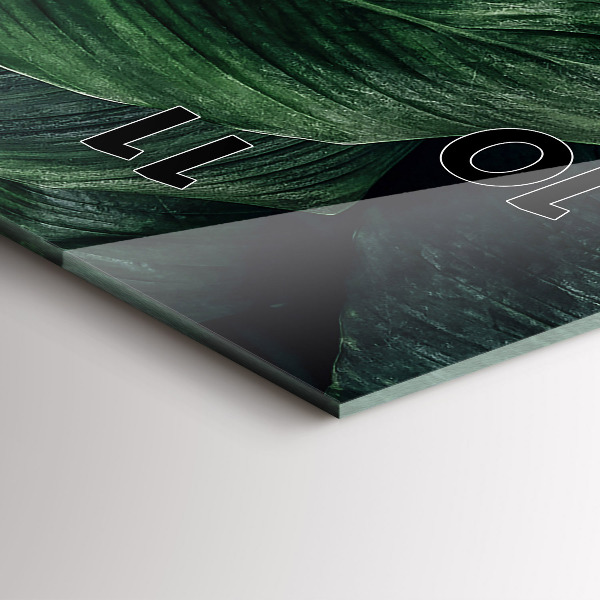 Reloj de vidrio vertical Monstera tropical - espejomat.es