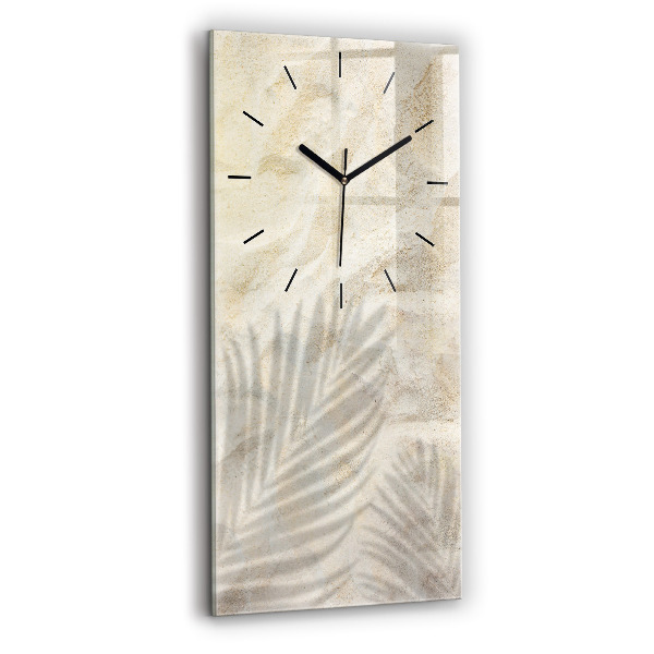 Reloj de vidrio vertical Arena con sombra de palmeras - espejomat.es