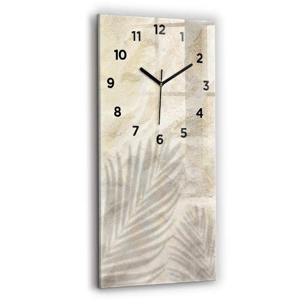 Reloj de vidrio vertical Arena con sombra de palmeras - espejomat.es