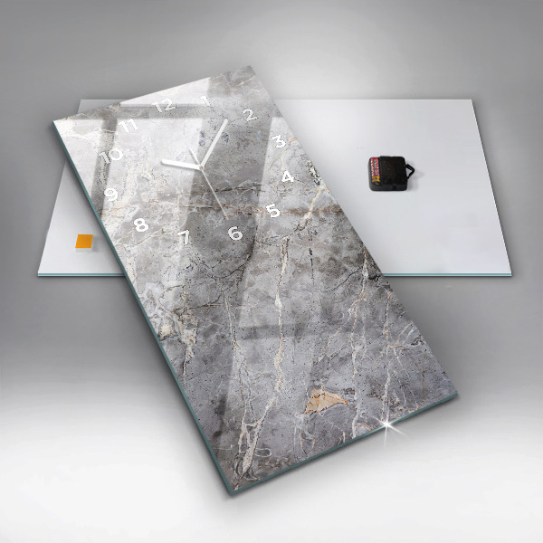 Reloj de vidrio vertical Mármol granito gris - espejomat.es