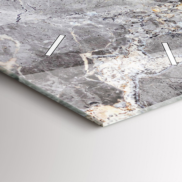 Reloj de vidrio vertical Mármol granito gris - espejomat.es