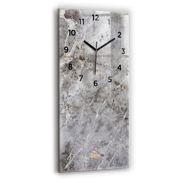 Reloj de vidrio vertical Mármol granito gris - espejomat.es