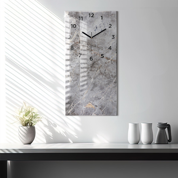 Reloj de vidrio vertical Mármol granito gris - espejomat.es