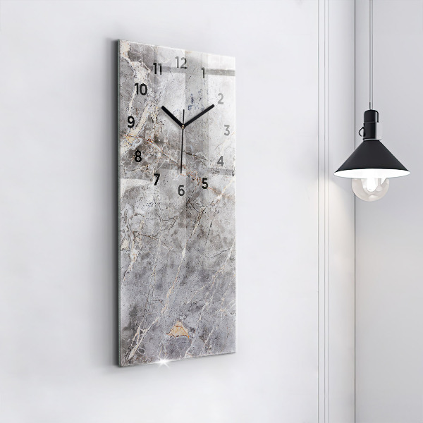 Reloj de vidrio vertical Mármol granito gris - espejomat.es