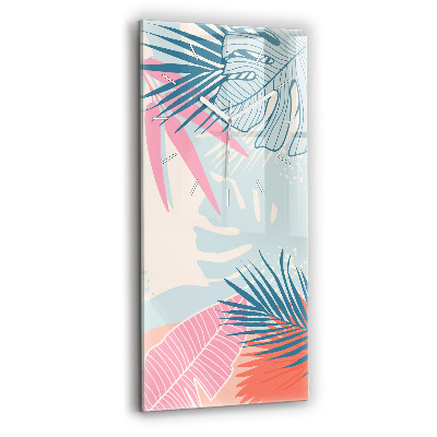 Reloj de vidrio vertical Hojas pastel - tropical - espejomat.es