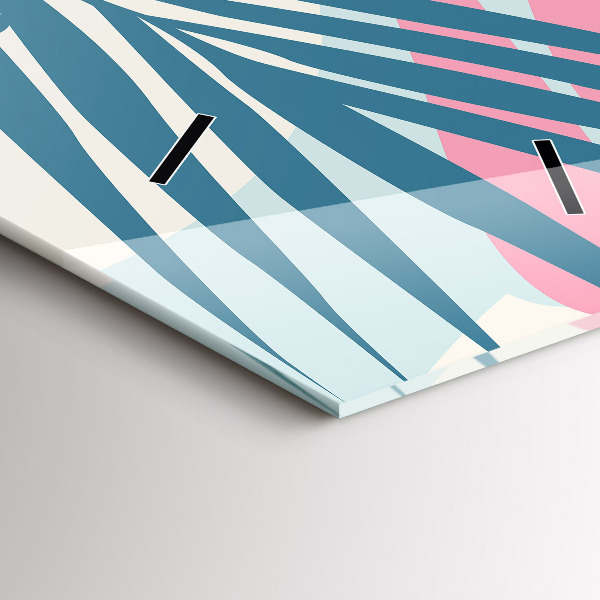 Reloj de vidrio vertical Hojas pastel - tropical - espejomat.es