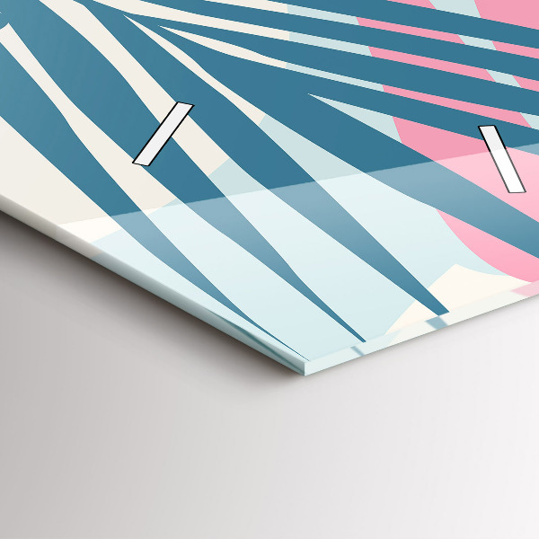 Reloj de vidrio vertical Hojas pastel - tropical - espejomat.es