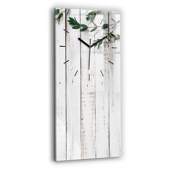 Reloj de vidrio vertical Tablas de madera clara - espejomat.es