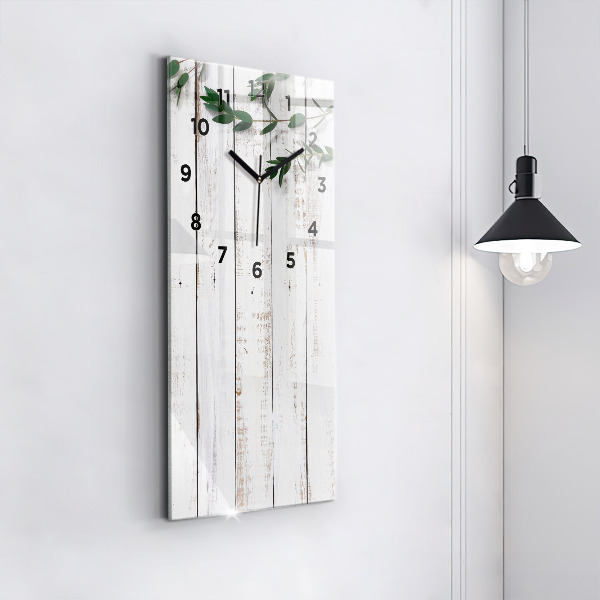 Reloj de vidrio vertical Tablas de madera clara - espejomat.es