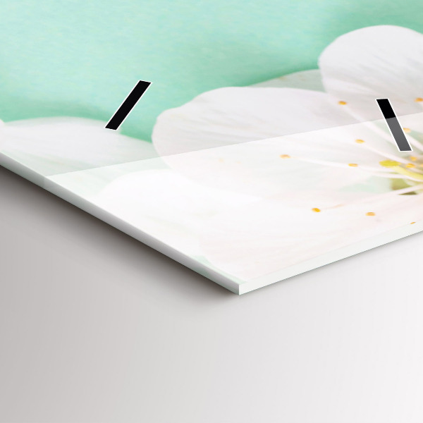 Reloj de cristal vertical Flores de manzano - espejomat.es