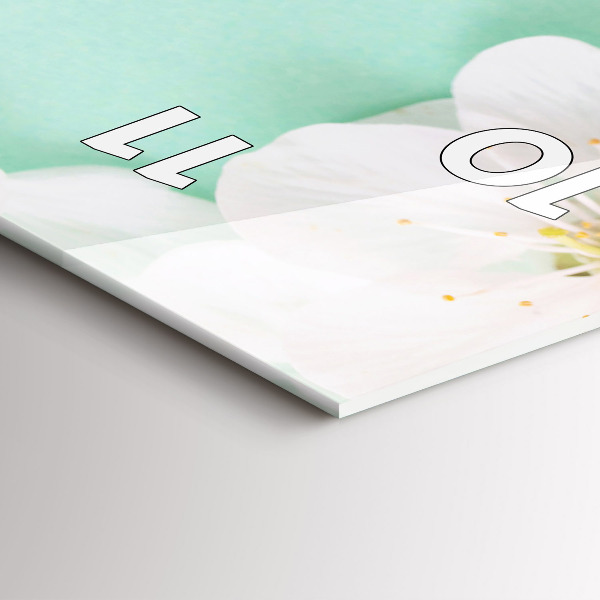 Reloj de cristal vertical Flores de manzano - espejomat.es