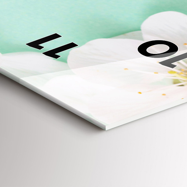 Reloj de cristal vertical Flores de manzano - espejomat.es