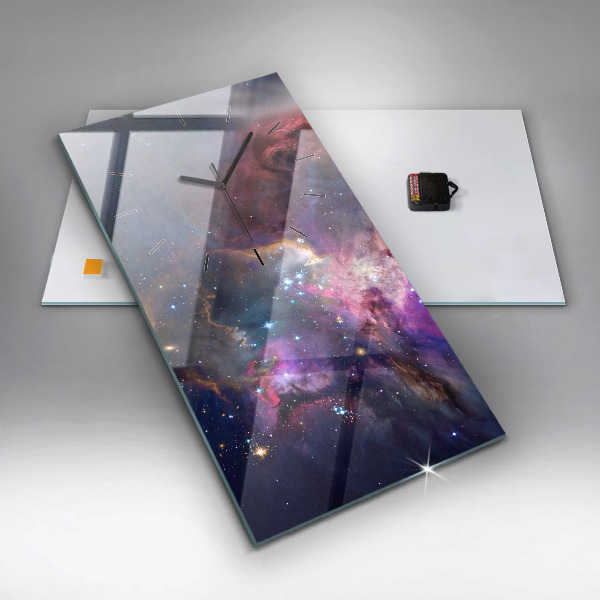 Reloj de vidrio vertical Galaxia y estrellas - espejomat.es