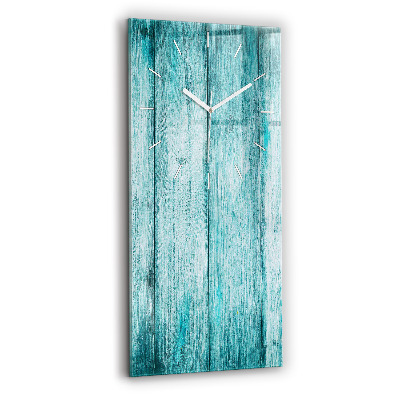 Reloj de vidrio vertical Madera vieja azul - espejomat.es