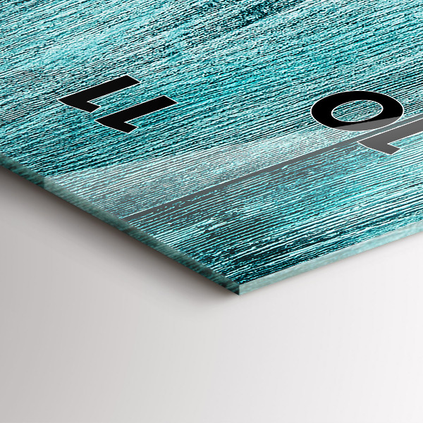 Reloj de vidrio vertical Madera vieja azul - espejomat.es