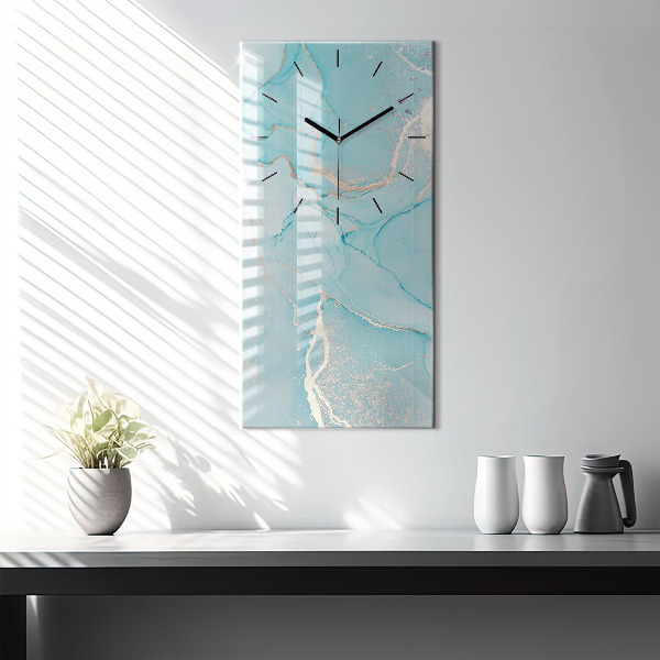 Reloj de vidrio vertical Mármol decorativo - espejomat.es