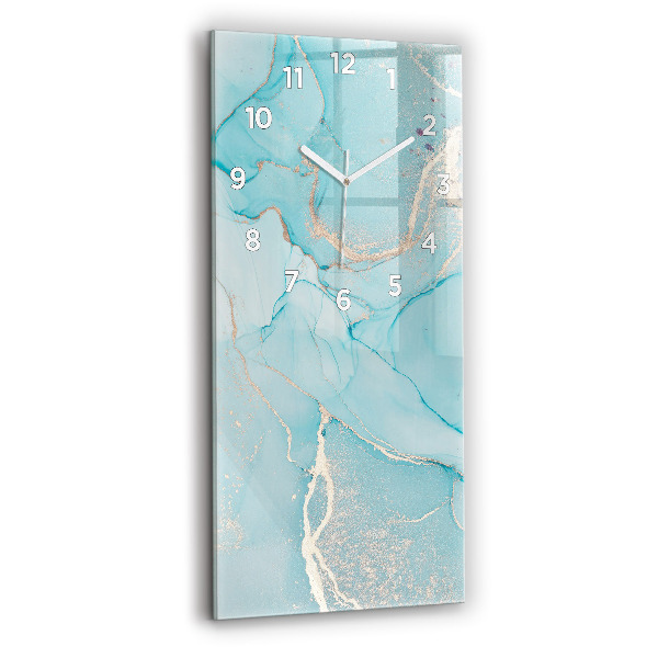 Reloj de vidrio vertical Mármol decorativo - espejomat.es