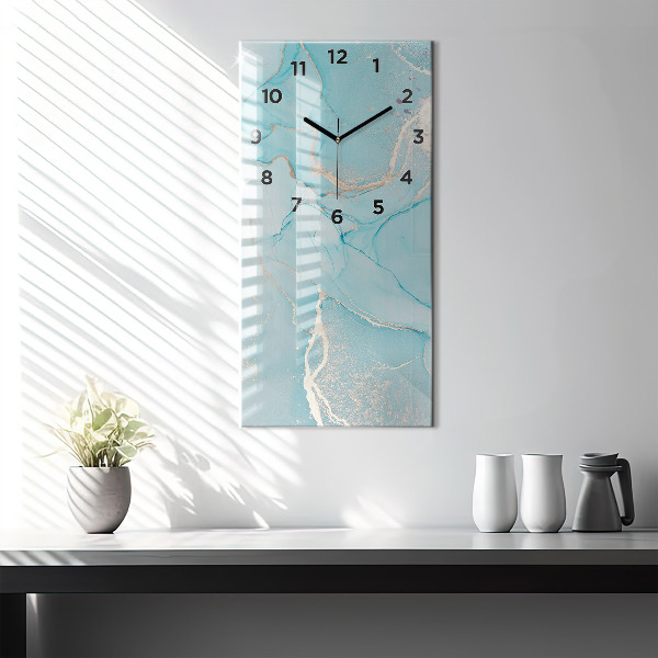 Reloj de vidrio vertical Mármol decorativo - espejomat.es