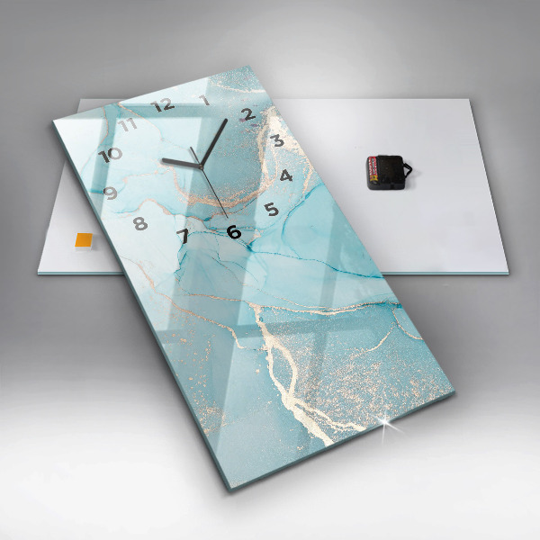 Reloj de vidrio vertical Mármol decorativo - espejomat.es