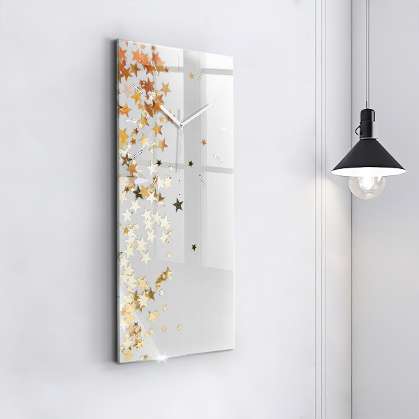 Reloj de vidrio vertical Estrellas sobre fondo brillante - espejomat.es