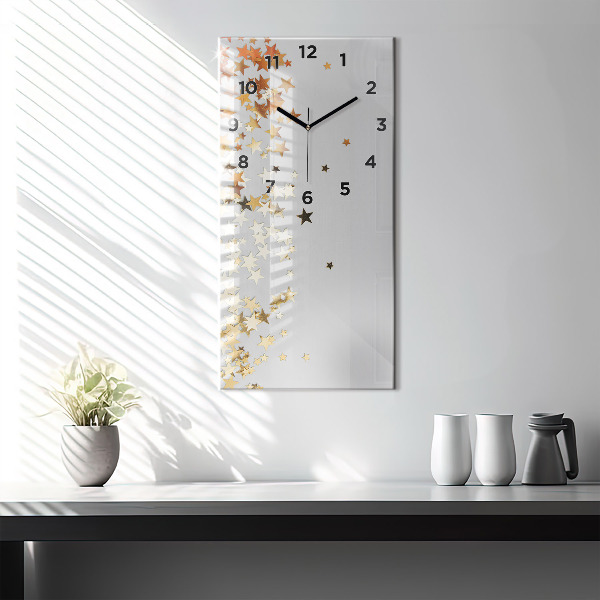 Reloj de vidrio vertical Estrellas sobre fondo brillante - espejomat.es