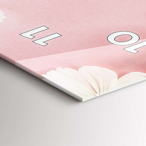 Reloj de cristal vertical Flores de margarita - espejomat.es