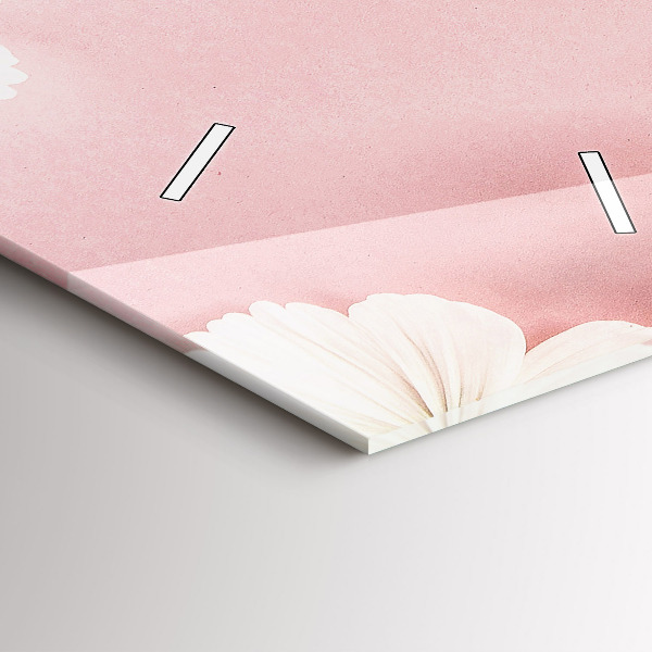 Reloj de cristal vertical Flores de margarita - espejomat.es