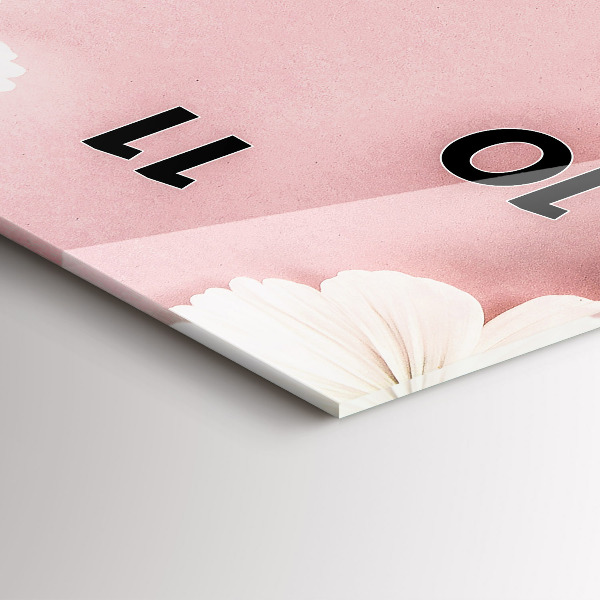 Reloj de cristal vertical Flores de margarita - espejomat.es