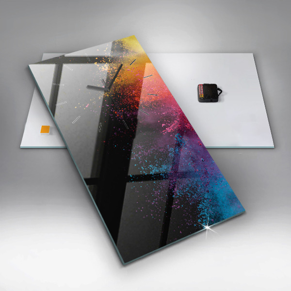 Reloj de vidrio vertical Explosión de colores - espejomat.es