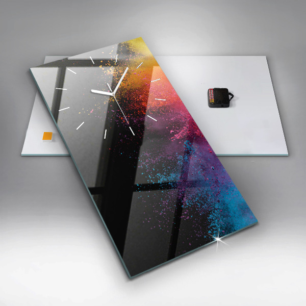 Reloj de vidrio vertical Explosión de colores - espejomat.es