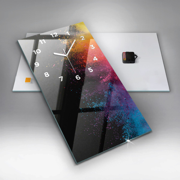 Reloj de vidrio vertical Explosión de colores - espejomat.es