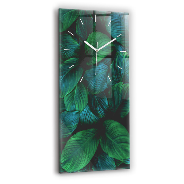 Reloj de cristal vertical Hojas de la naturaleza - espejomat.es