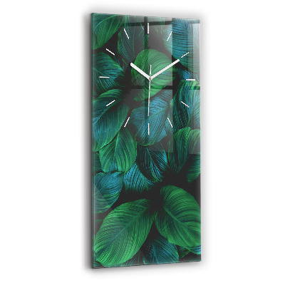 Reloj de cristal vertical Hojas de la naturaleza - espejomat.es