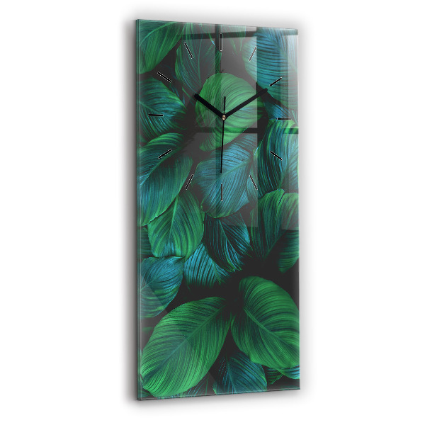 Reloj de cristal vertical Hojas de la naturaleza - espejomat.es