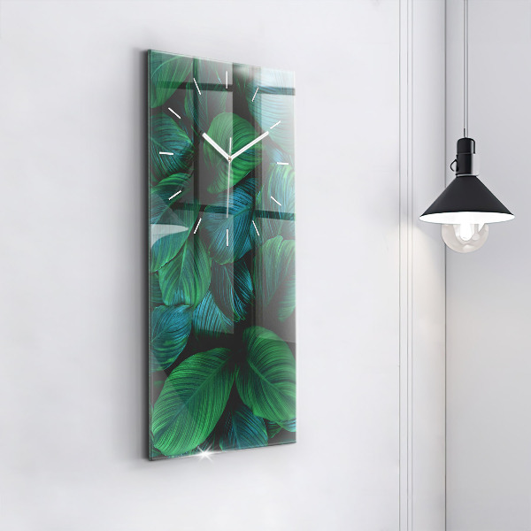 Reloj de cristal vertical Hojas de la naturaleza - espejomat.es