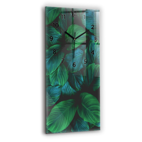 Reloj de cristal vertical Hojas de la naturaleza - espejomat.es