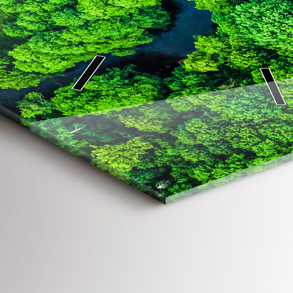 Reloj de vidrio vertical Río en el bosque - espejomat.es